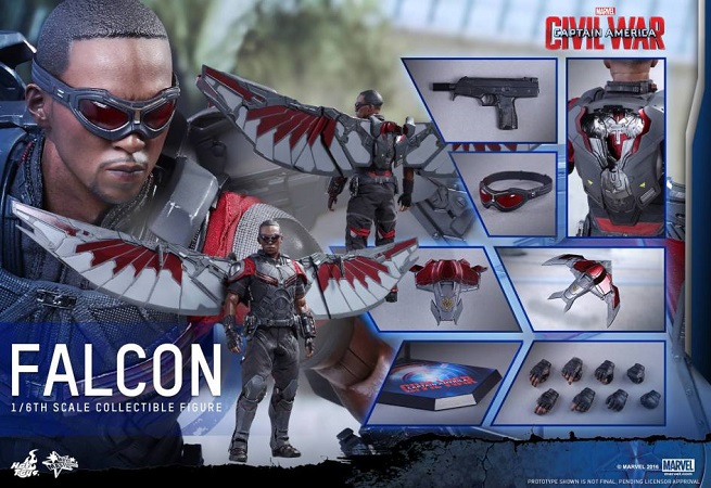 Captain America: Civil War, l’action doll di Falcon di Hot Toys