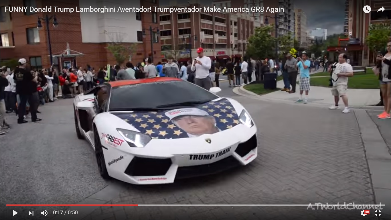 Lamborghini Aventador vestita da Donald Trump [Video]