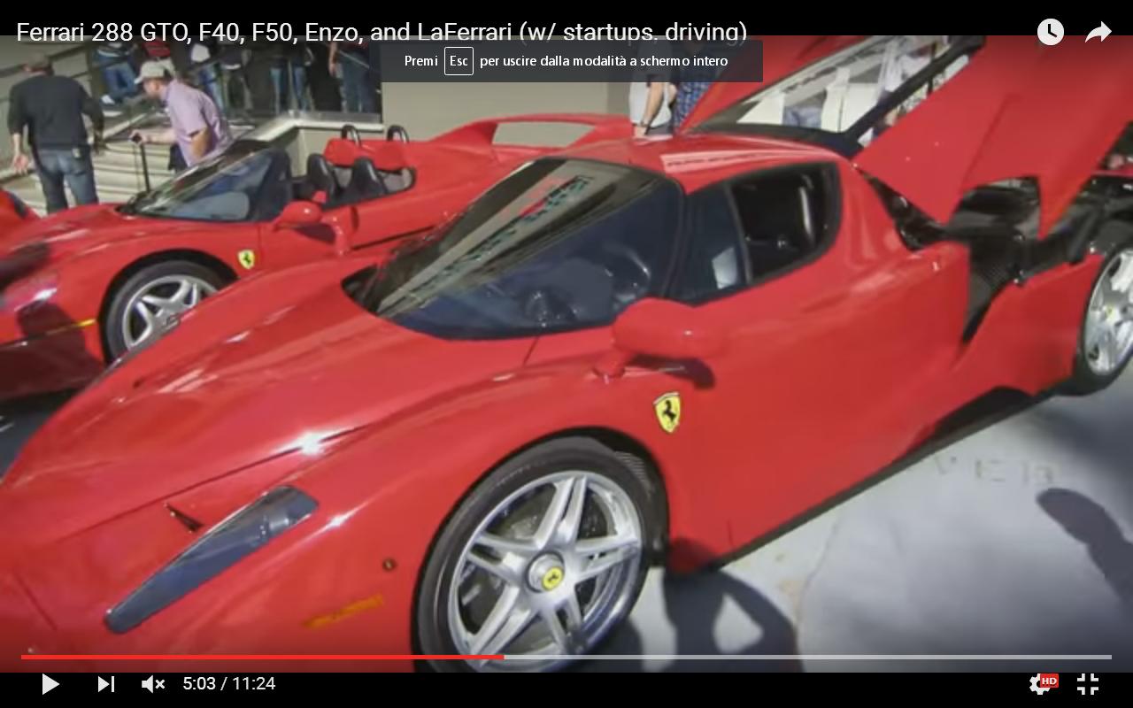 Ferrari Gto, F40, F50, Enzo e LaFerrari insieme [Video]