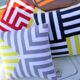 Patchwork, lavoretti creativi a righe, cuscini