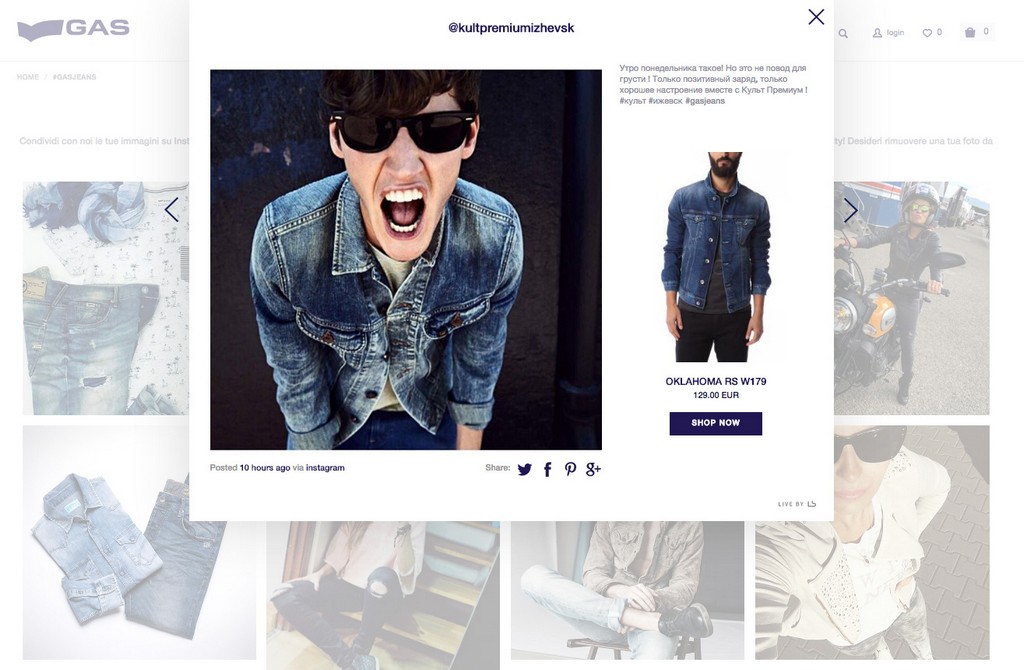GAS Jeans apre la sua homepage agli utenti trasformandola in un social-wall