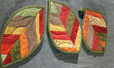 Presine di patchwork a forma di foglie