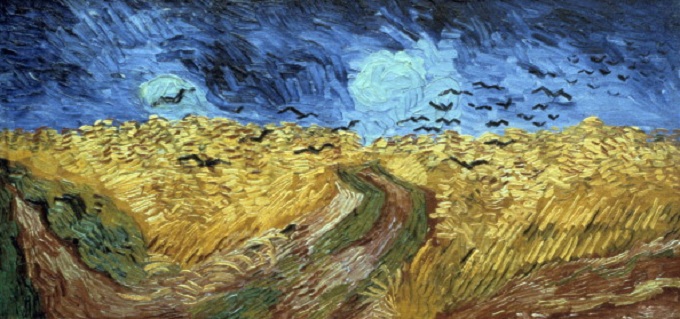 Van Gogh Campo di grano con corvi in volo