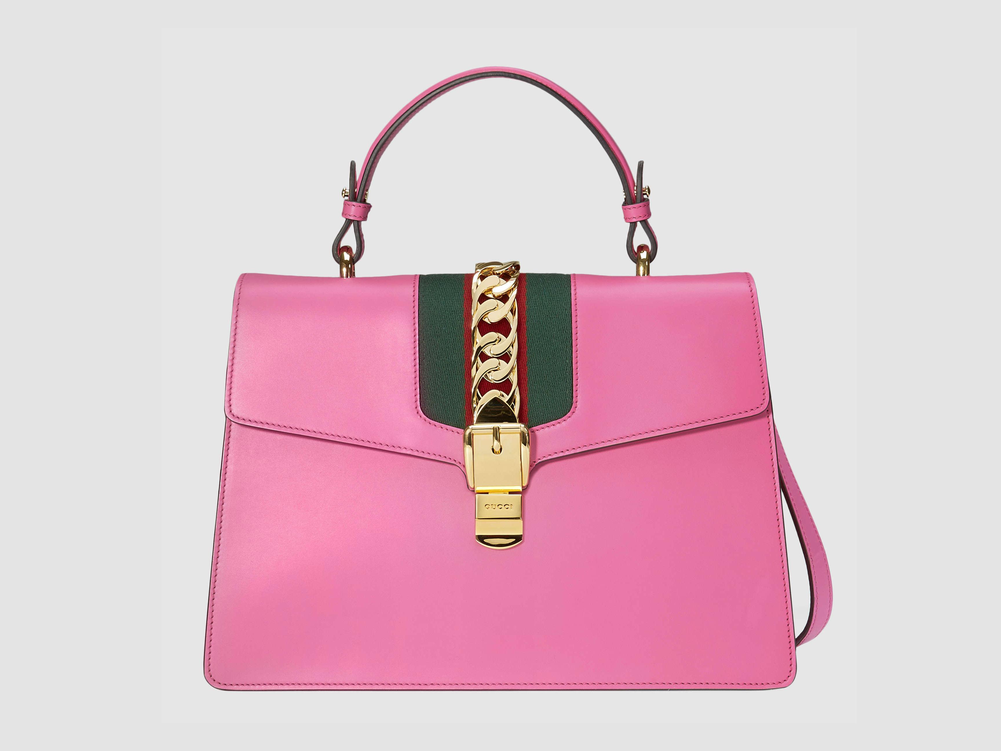 Borsa di lusso Gucci Sylvie in pelle rosa