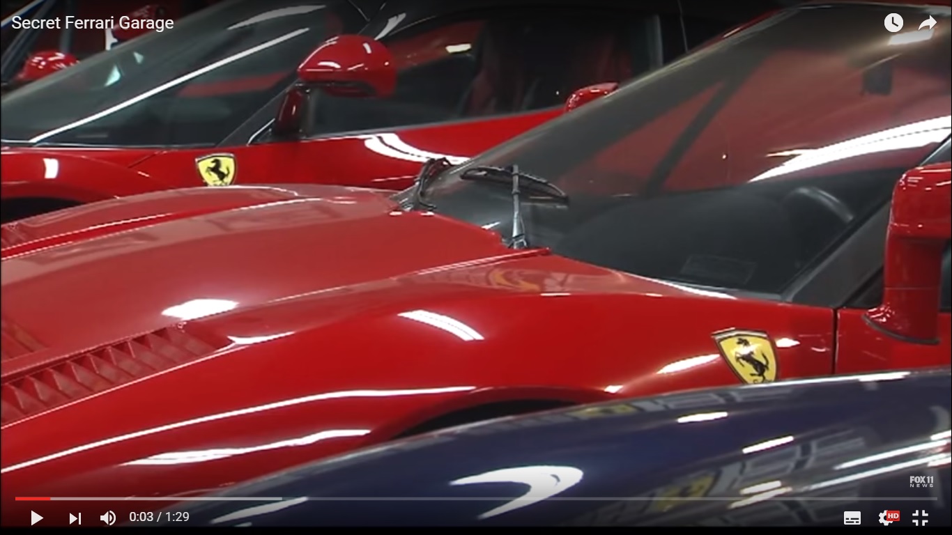 Ferrari a volontà in un garage segreto [Video]