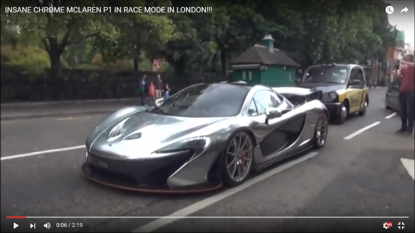 McLaren P1 cromata a spasso per Londra [Video]