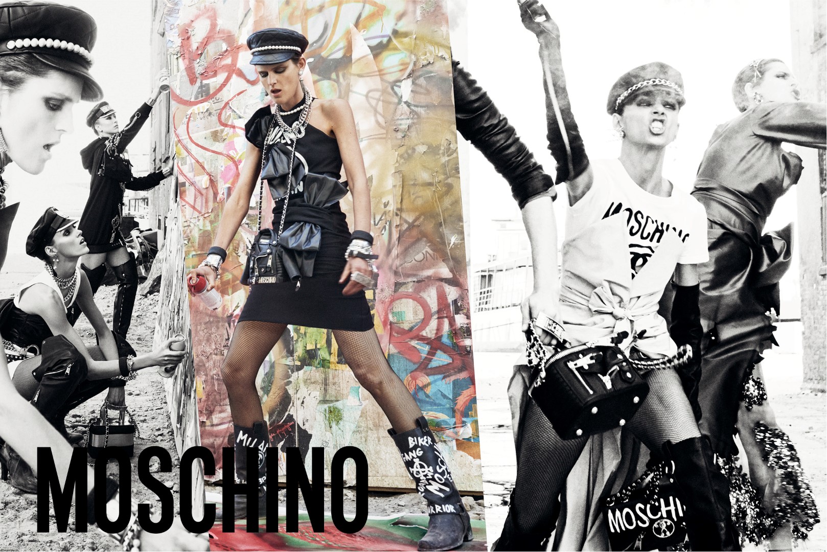 Moschino campagna pubblicitaria autunno inverno 2016 2017: il caos urbano scattato da Steven Meisel