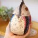 portamonete di patchwork di lato