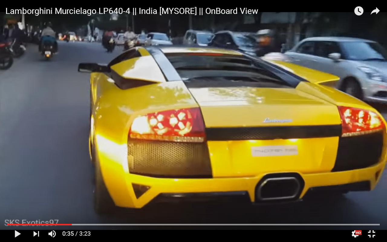 Lamborghini Murciélago nel traffico dell&#8217;India, con riprese on board [Video]