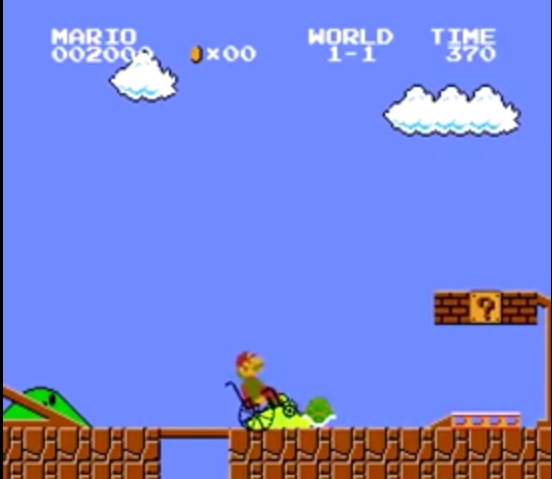 Super Mario Bros sulla sedia a rotelle