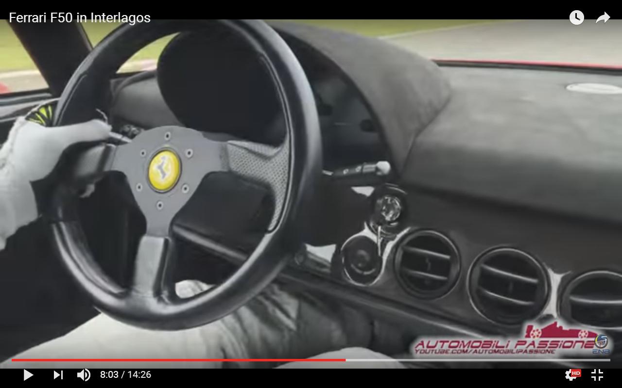 Ferrari F50 sulla pista di Interlagos [Video]