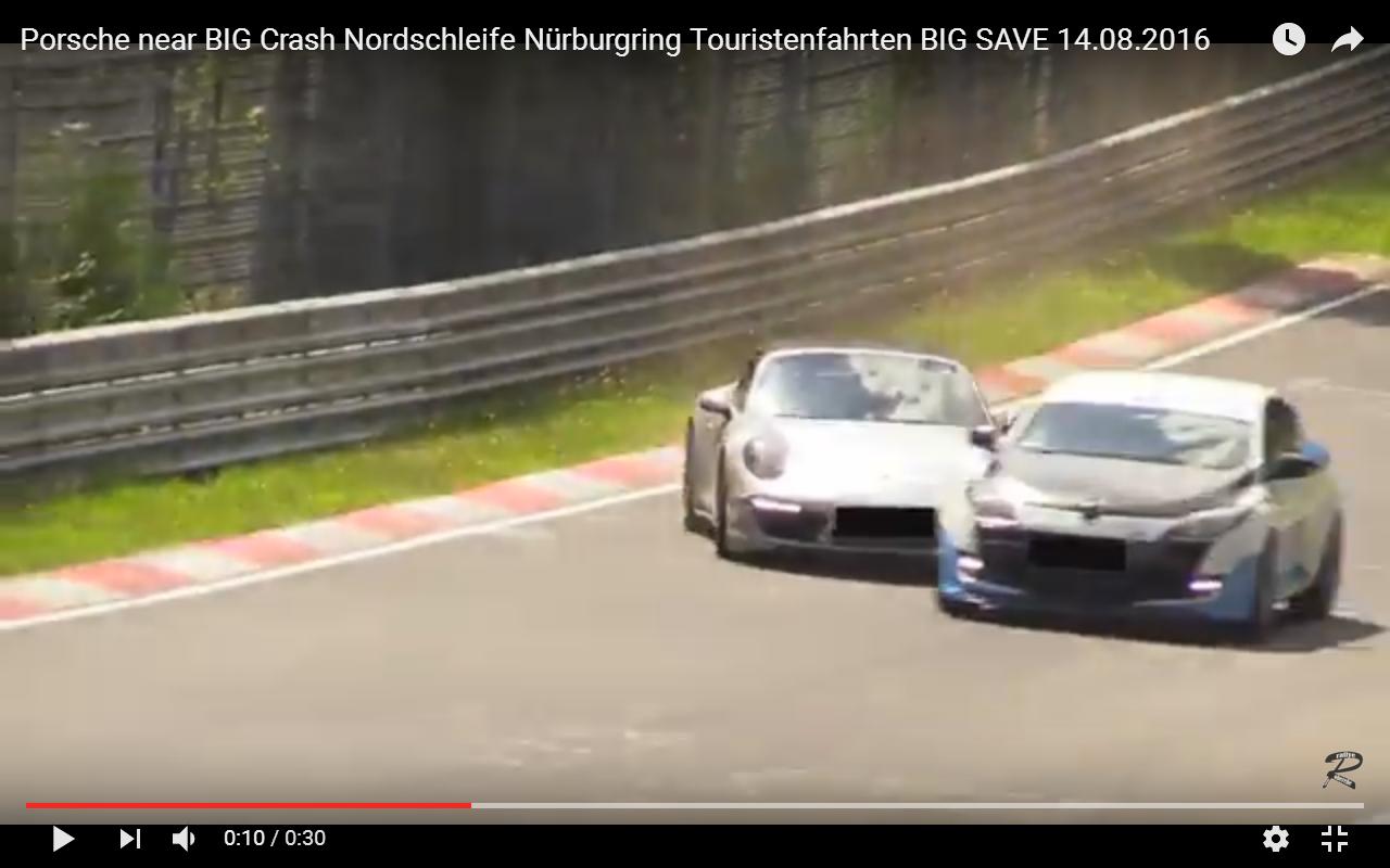 Porsche 911: incidente schivato per miracolo al Nurburgring [Video]