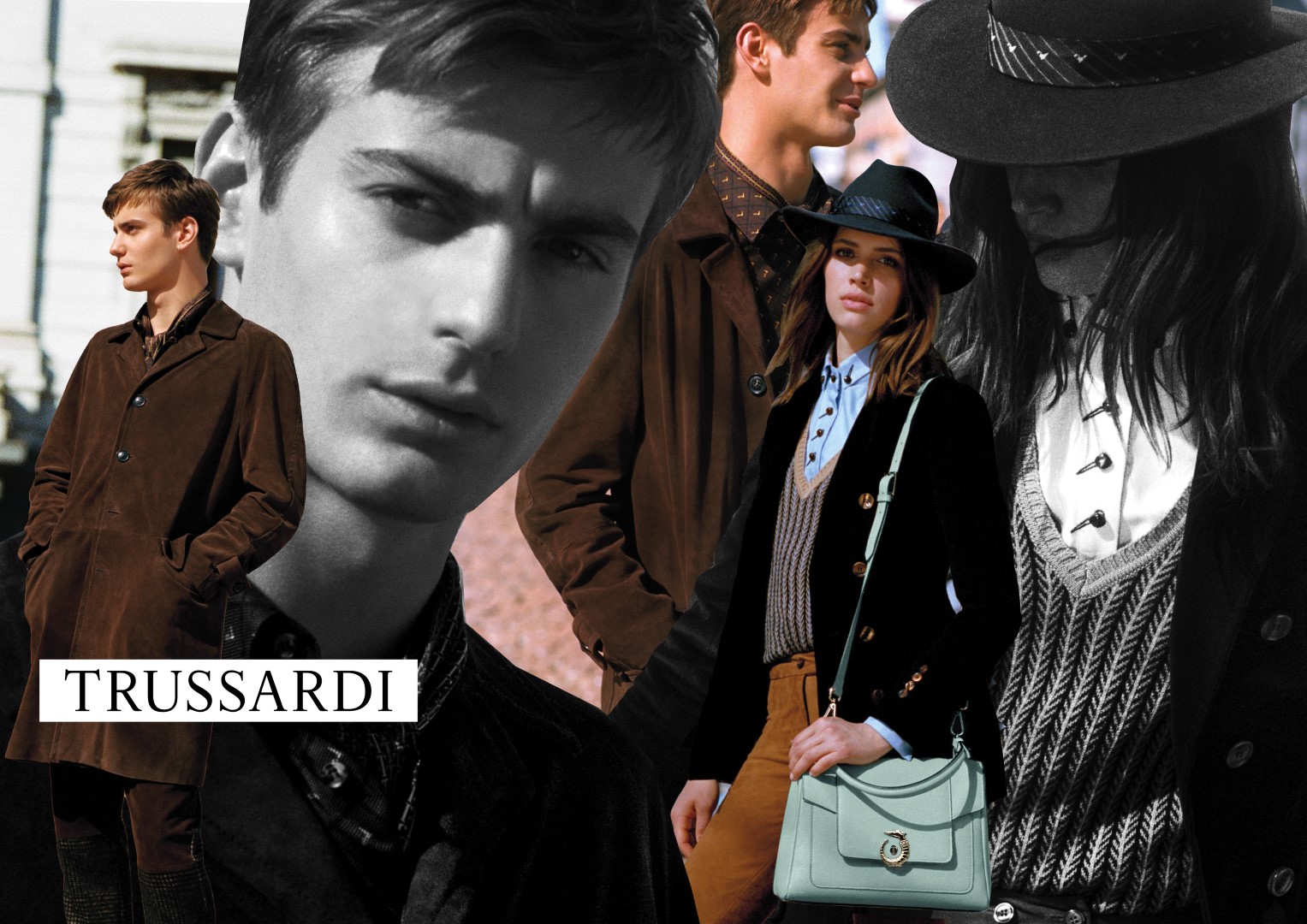 Trussardi campagna pubblicitaria autunno inverno 2016 2017: i collage fluidi, video e foto