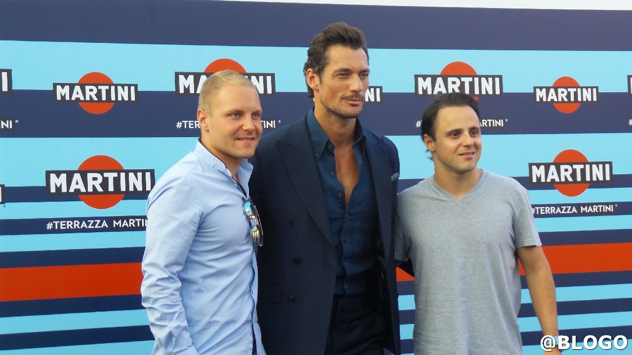 Gran Premio F1 Monza 2016: la Terrazza Martini in Darsena, guest David Gandy, Massa e Bottas