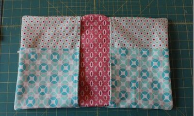 Cover morbida di patchwork per diario con stoffe colorate