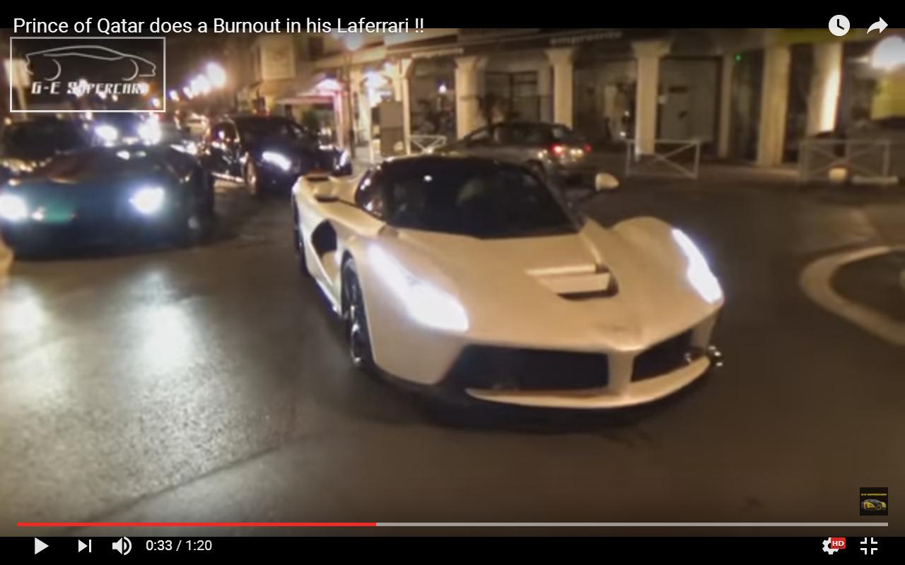 Ferrari LaFerrari parte in stile F1 a Cannes con il Principe al volante [Video]