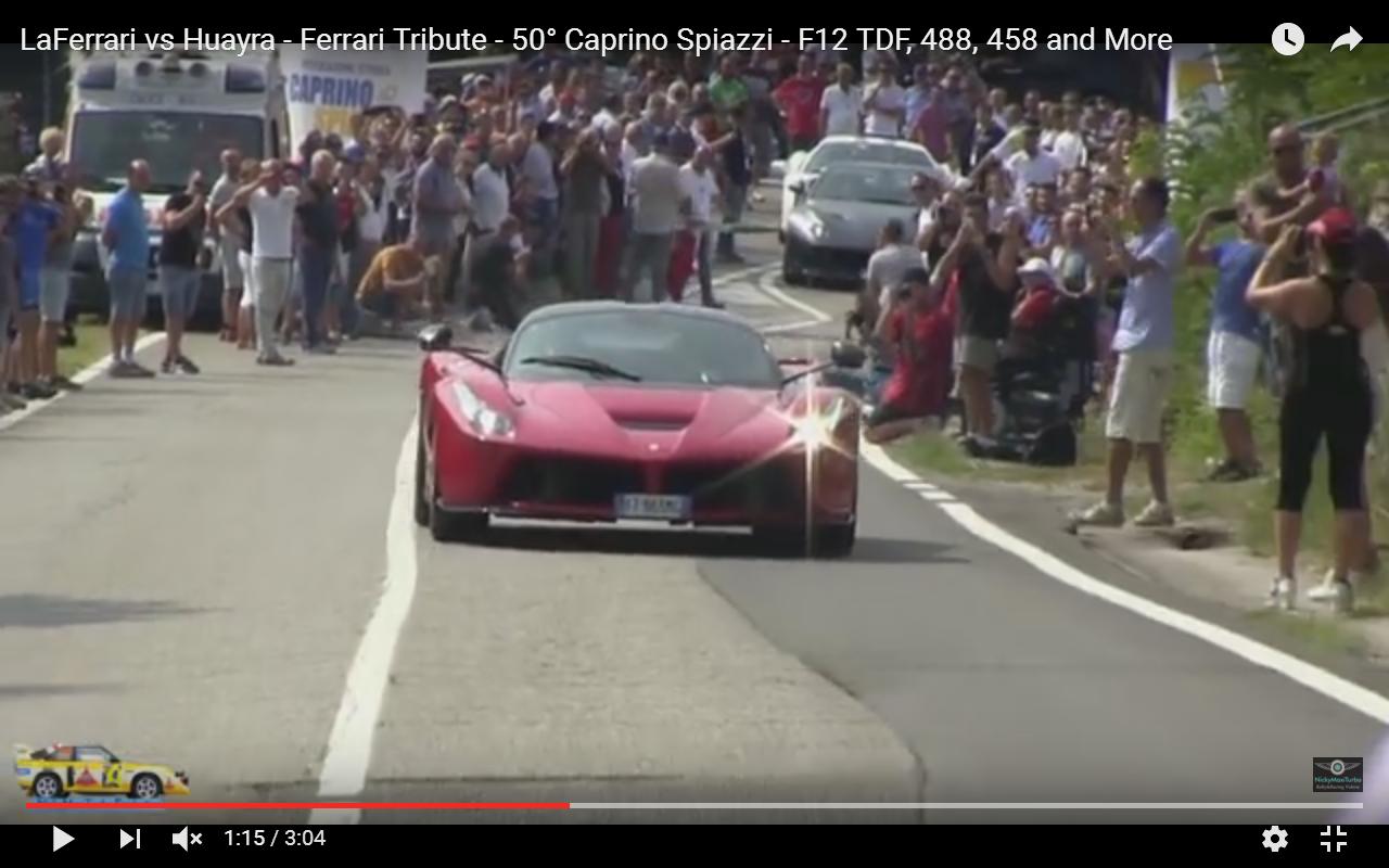 Ferrari e Pagani alla cronoscalata [Video]