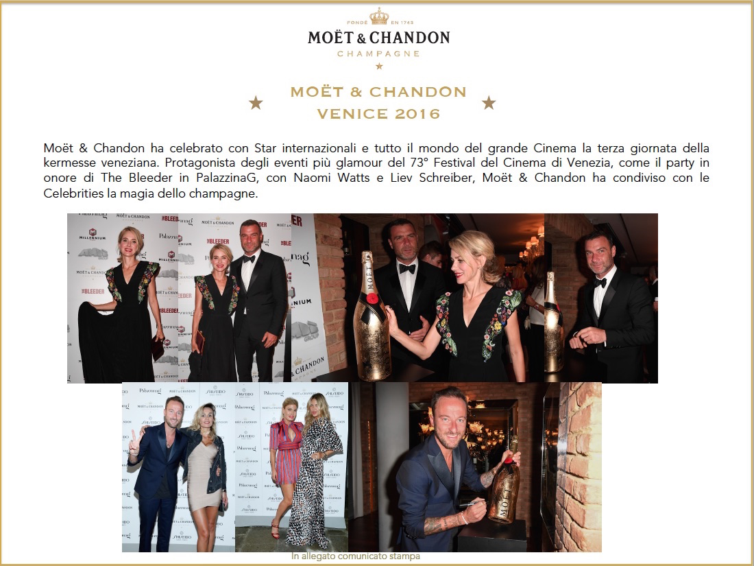 Festival Cinema Venezia 2016: Moët & Chandon nei party