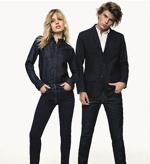 Pepe Jeans London campagna pubblicitaria autunno inverno 2016 2017: testimonial Georgia May Jagger e Jordan Barrett