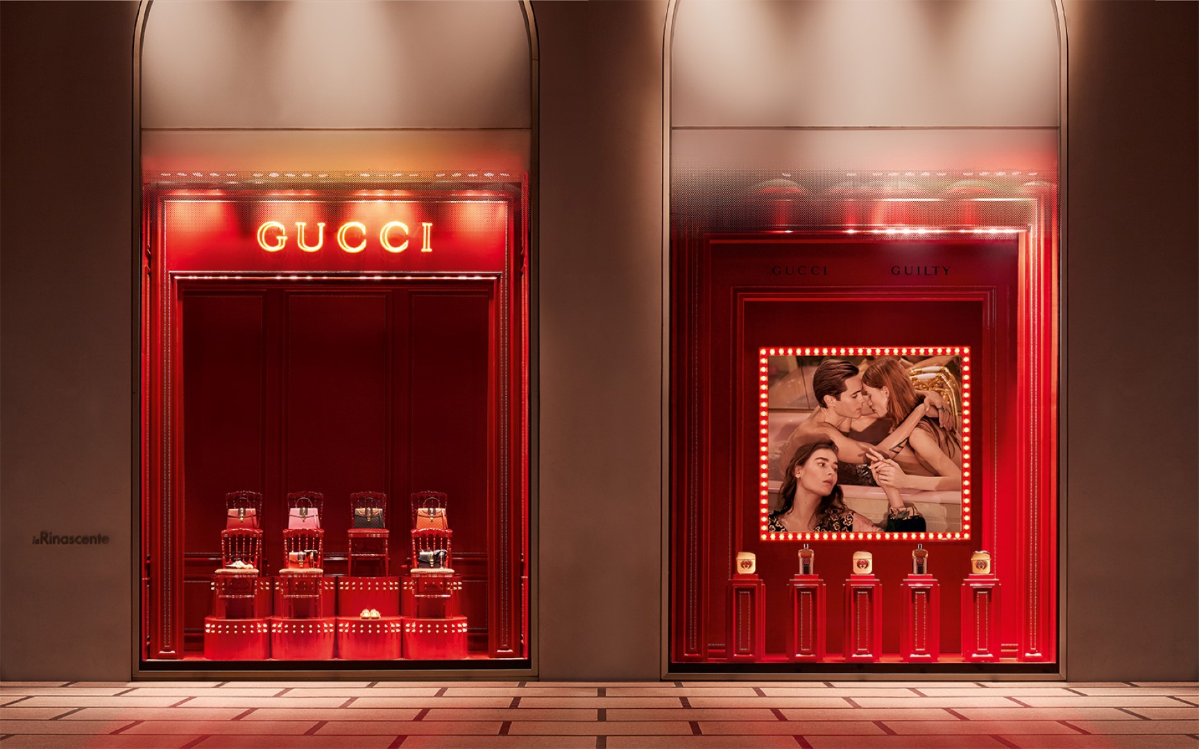 Gucci La Rinascente Milano: le vetrine personalizzate con la campagna Gucci Guilty