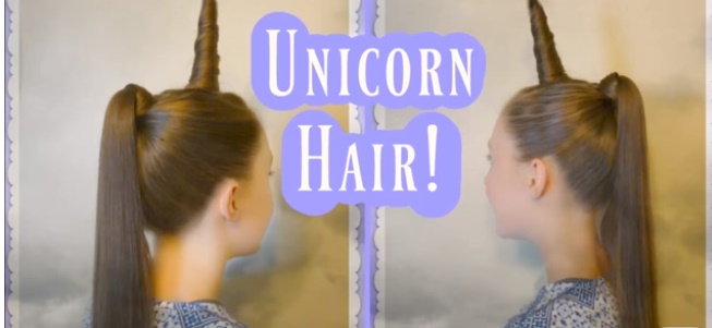 Acconciature in 10 minuti, l&#8217;hairstyle da unicorno per Halloween