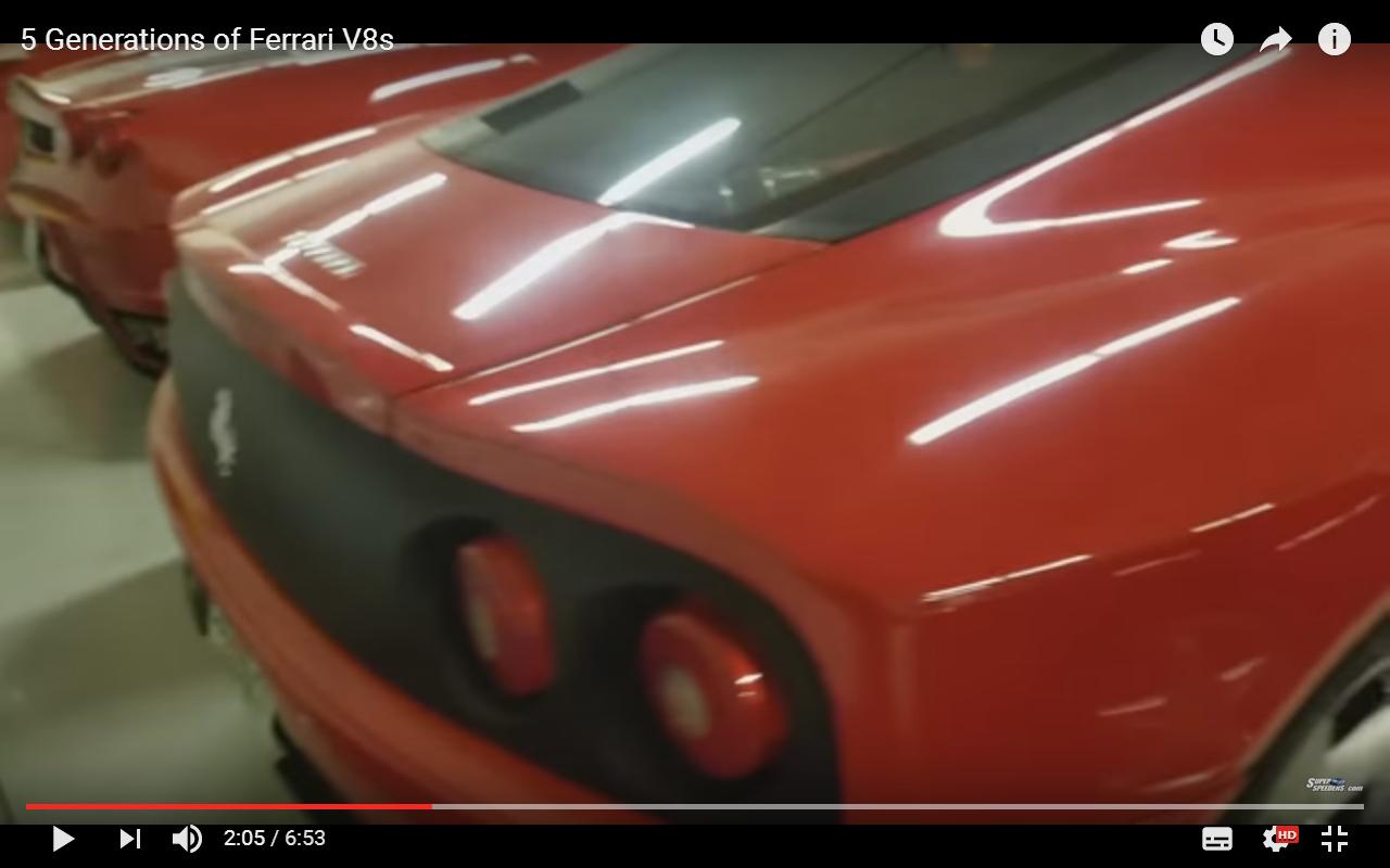 Ferrari V8 di 5 generazioni in un garage di lusso [Video]
