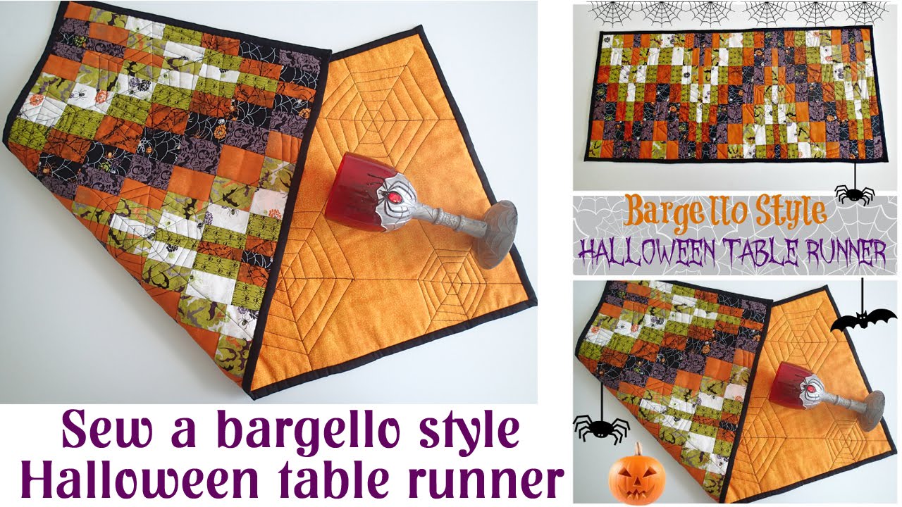 Table runner di patchwork per Halloween