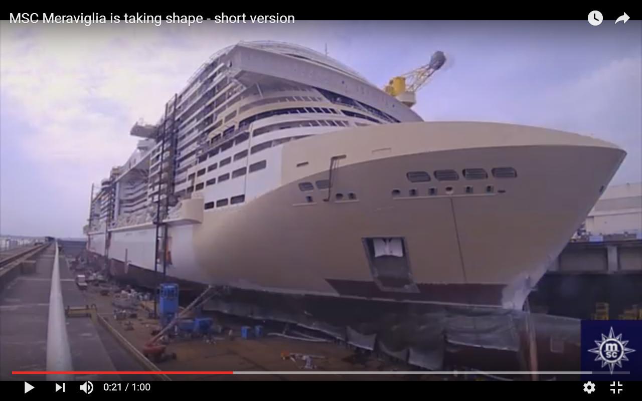 Nave MSC Meraviglia: la costruzione in un minuto [Video]