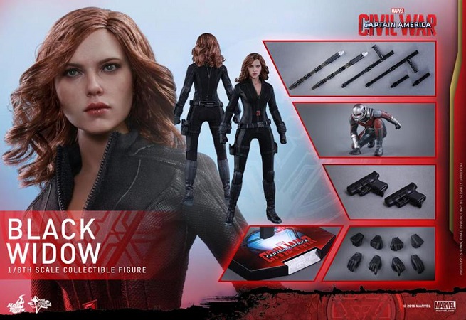 Captain America: Civil War, l&#8217;action doll di Black Widow di Hot Toys
