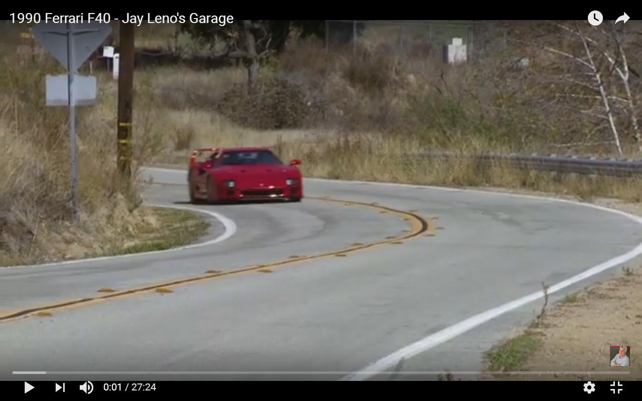 Ferrari F40 guidata da Jay Leno [Video]