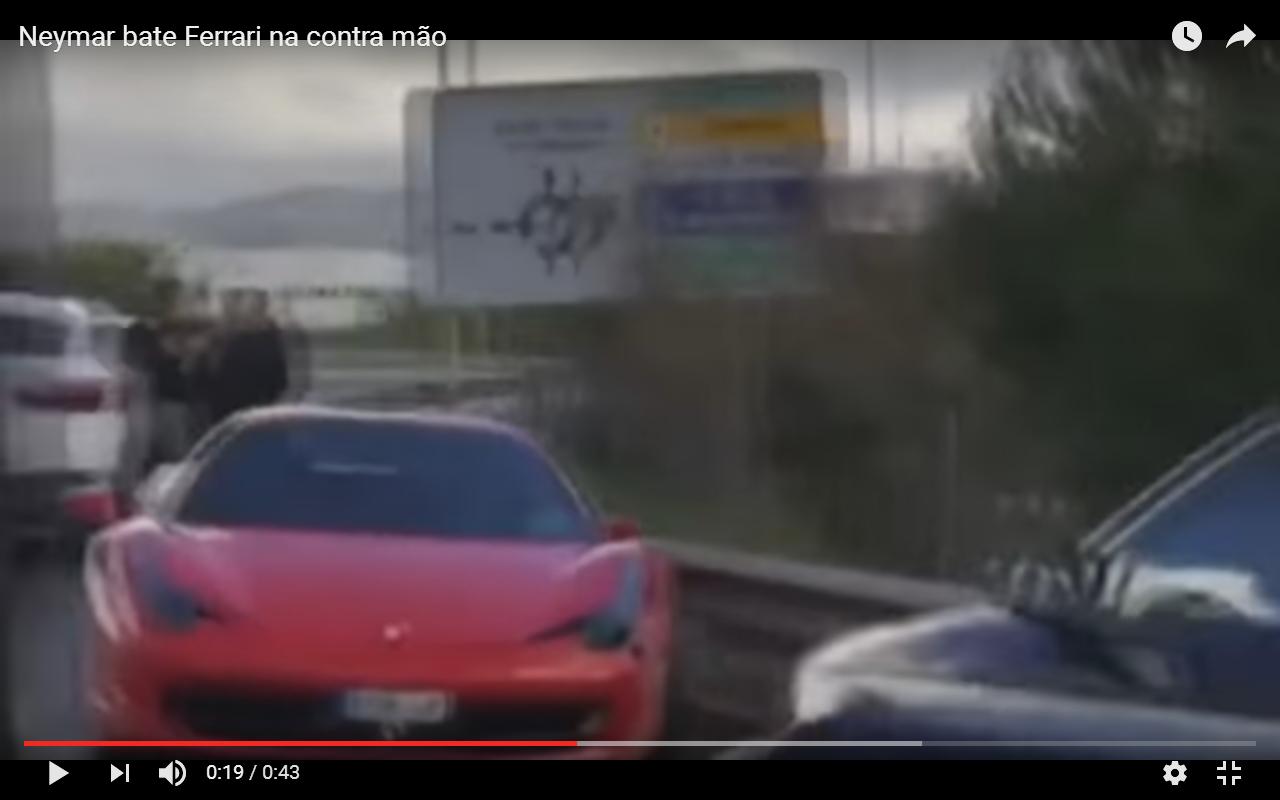 Neymar fa un incidente la sua Ferrari 458 Spider [Video]