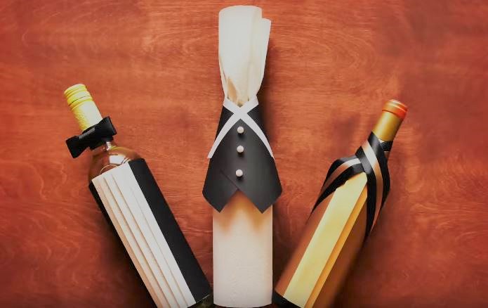 Regali di Natale: 3 modi per incartare le bottiglie di vino in modo creativo, video