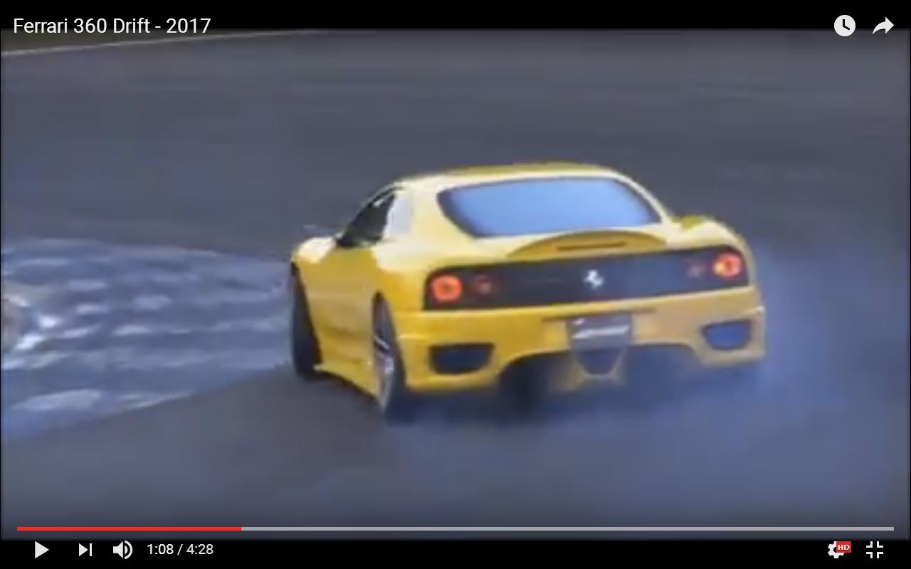 Ferrari 360 Modena disegna l&#8217;asfalto con le ruote motrici [Video]