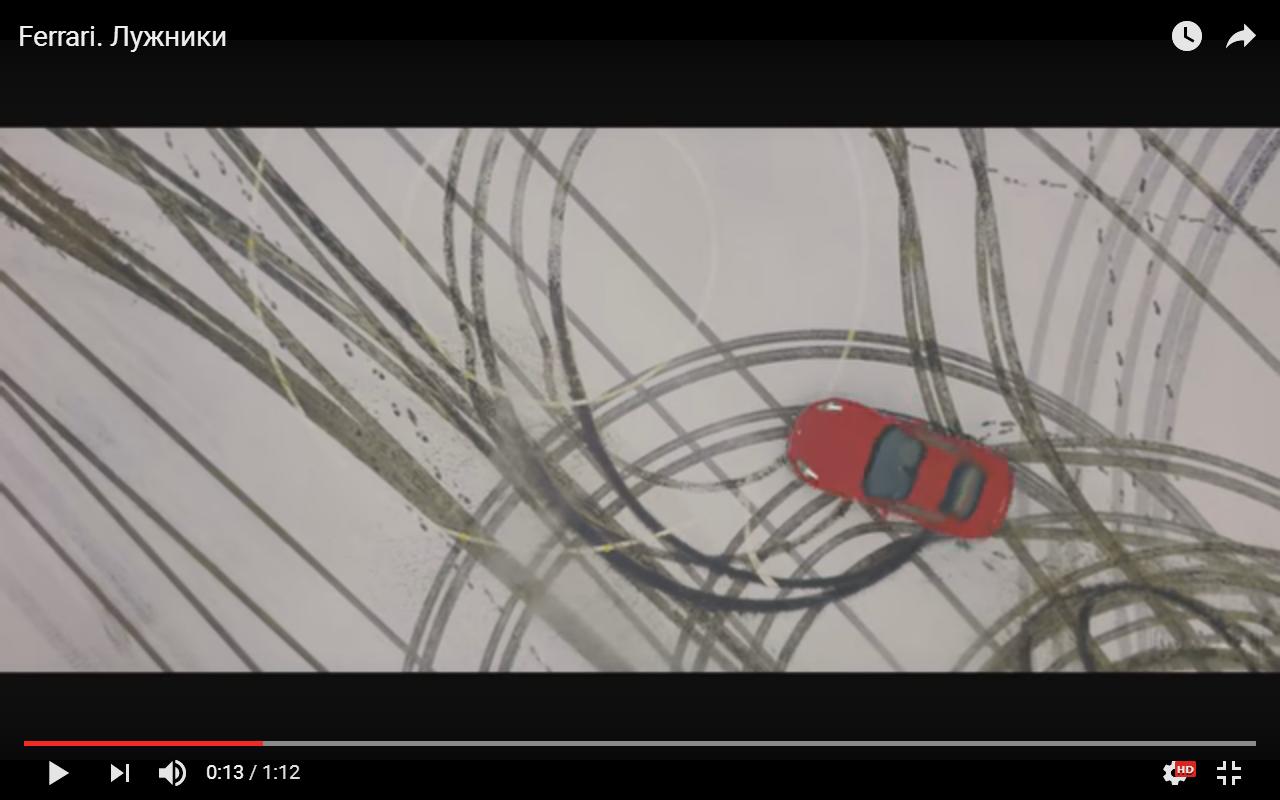 Ferrari California disegna ciambelle sulla neve [Video]