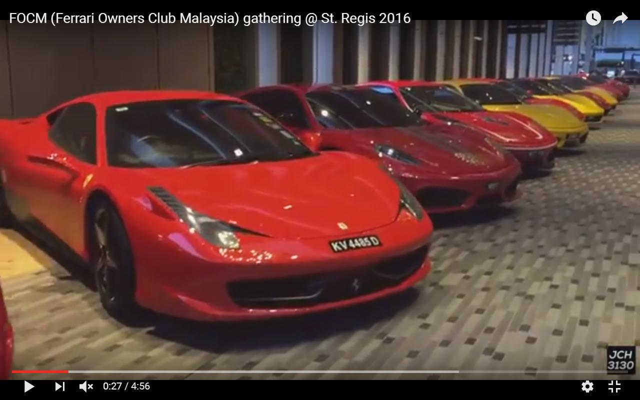 Raduno Ferrari all&#8217;hotel St. Regis in Malesia [Video]