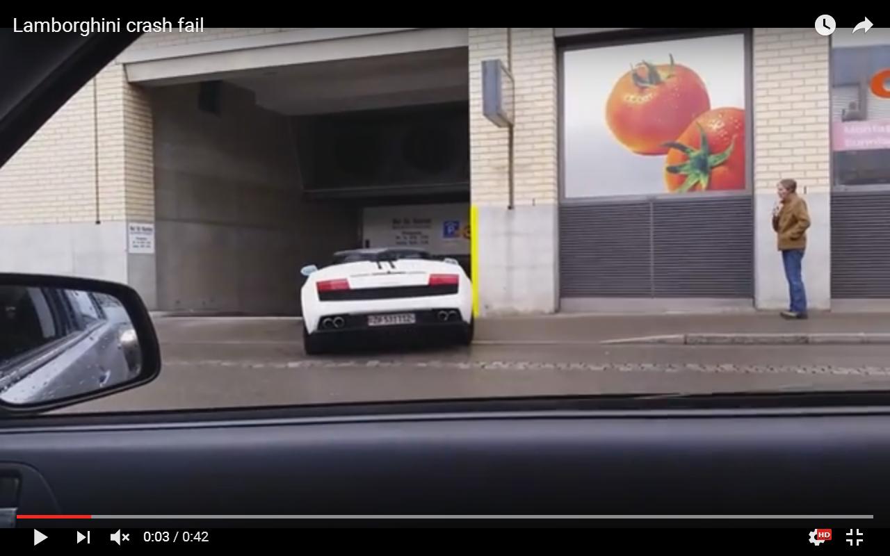 Lamborghini Gallardo Spyder sbatte in modo incredibile in Svizzera [Video]