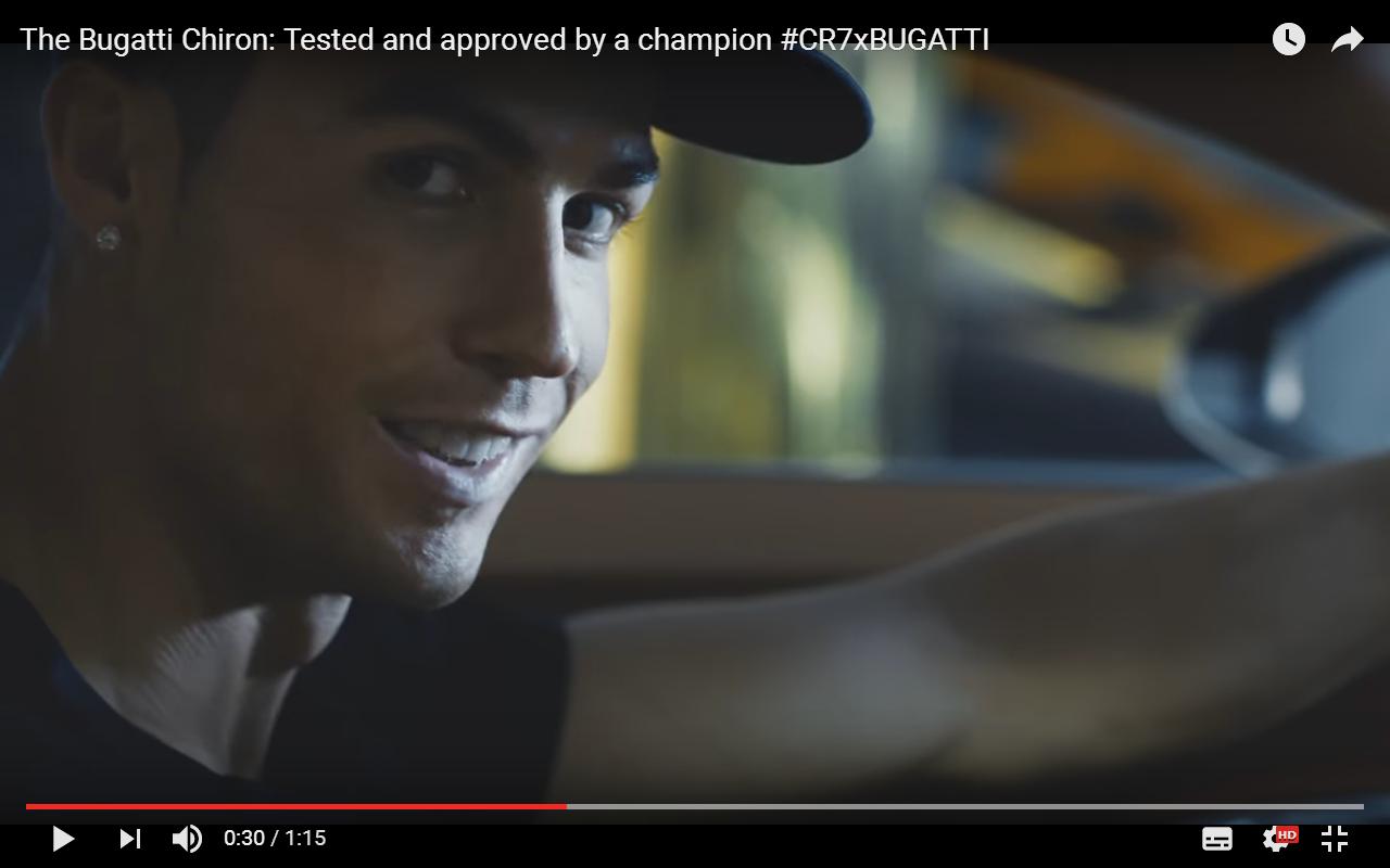 Cristiano Ronaldo prova la Bugatti Chiron [Video]