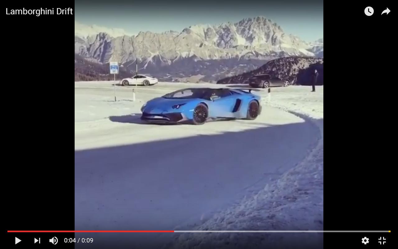 Lamborghini Aventador Roadster danza sulla neve [Video]