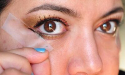 Trucco occhi gatta nastro adesivo