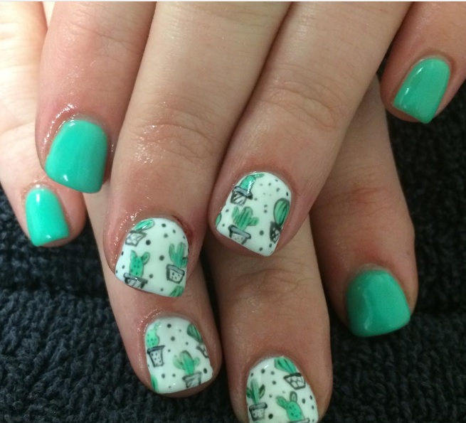 Cactus nail art