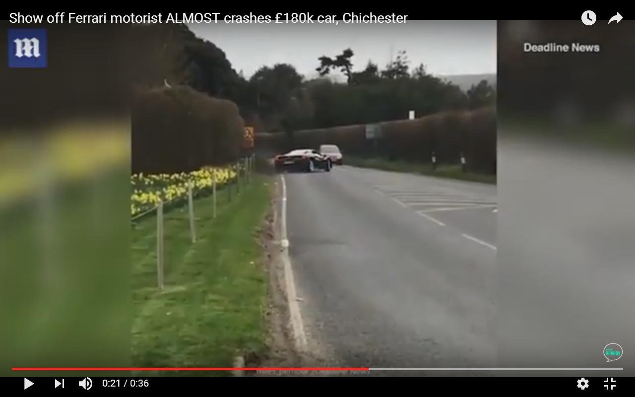Ferrari 488 GTB rischia un grave incidente [Video]