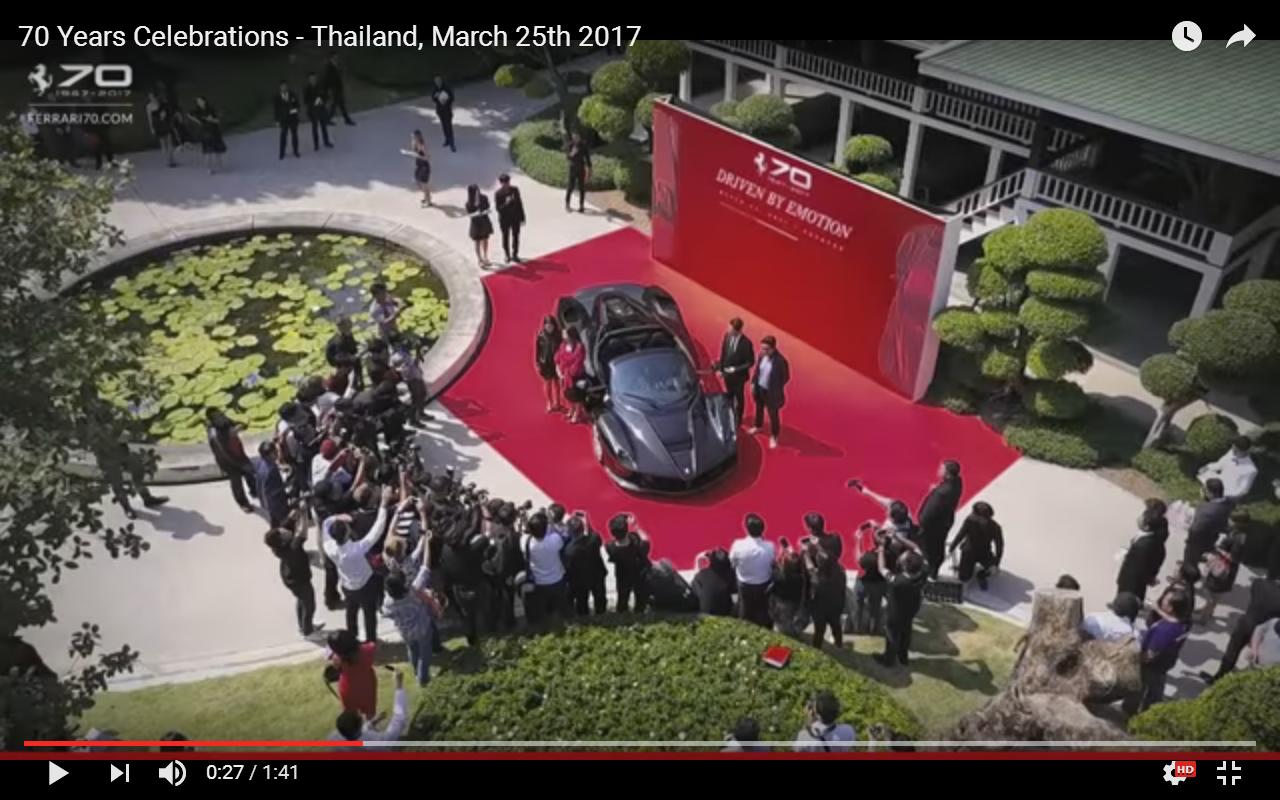 Ferrari 70 anni: festa in Thailandia [Video]