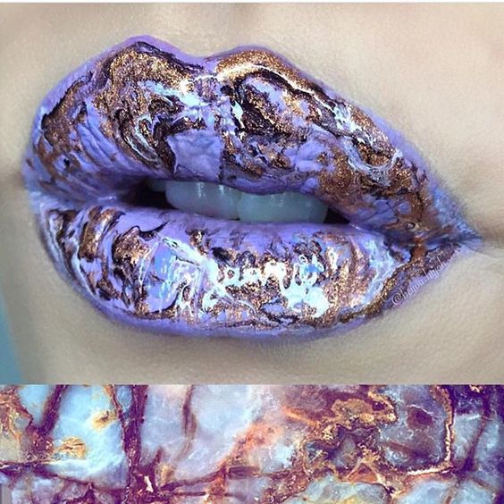 Trucco labbra marble lips effetto marmorizzato
