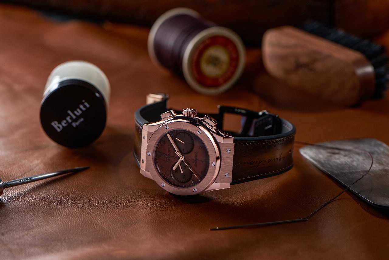 Hublot Berluti: il nuovo orologio Classic Fusion Chronograph, le foto