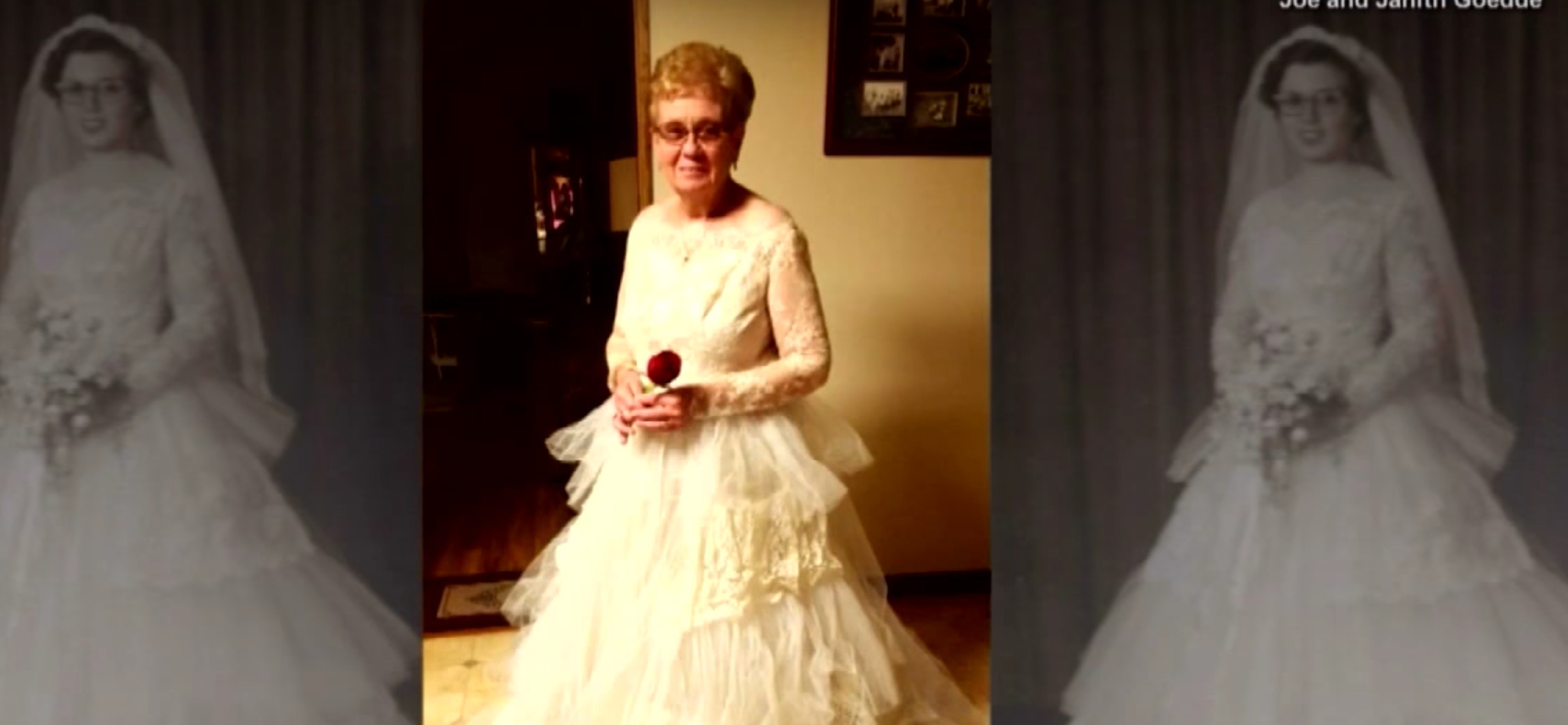 Nonna celebra il suo 60° anniversario di nozze indossando il suo abito da sposa