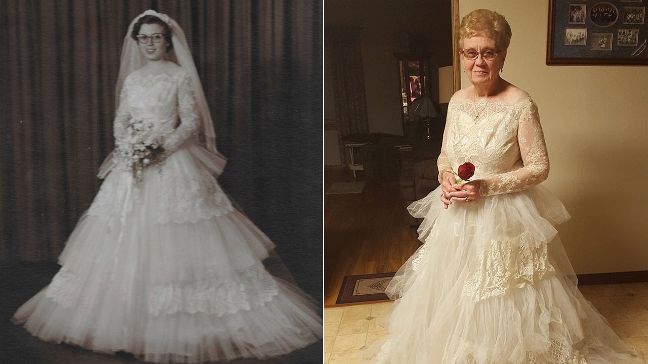 60 years later, great-grandmother fits in wedding dress