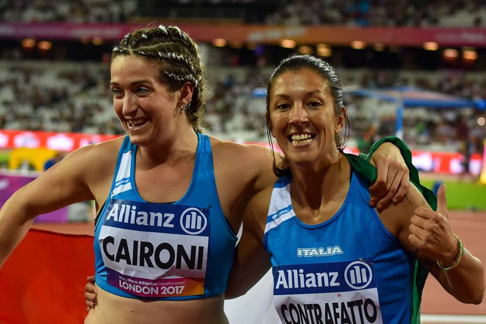 Le campionesse paralimpiche ai Mondiali di Londra 2017: Martina Caironi, Monica Contrafatto e Federica Maspero