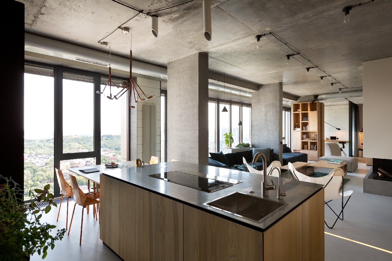 NPL Penthouse Kiev: l’attico con una cucina Minacciolo