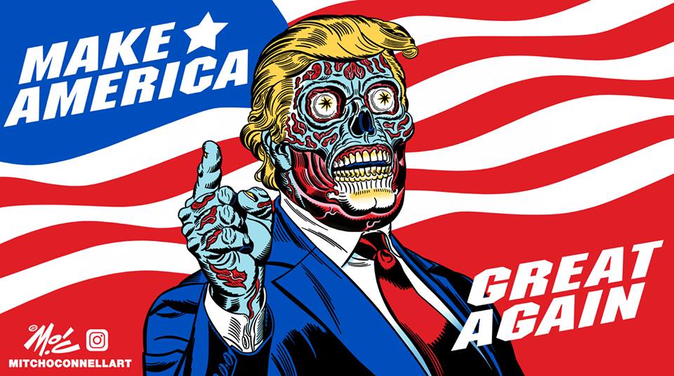 Trump come un alieno di “They live”: l’opera d’arte in Messico