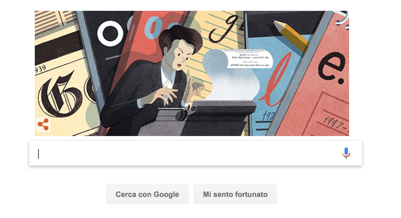 Google dedica il suo Doodle alla giornalista Clare Hollingworth